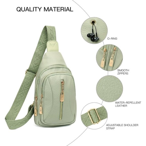 Leather Sling Bag Women Anti Theft Travel Purse for Casual and Daily Use - Picture 4 of 6